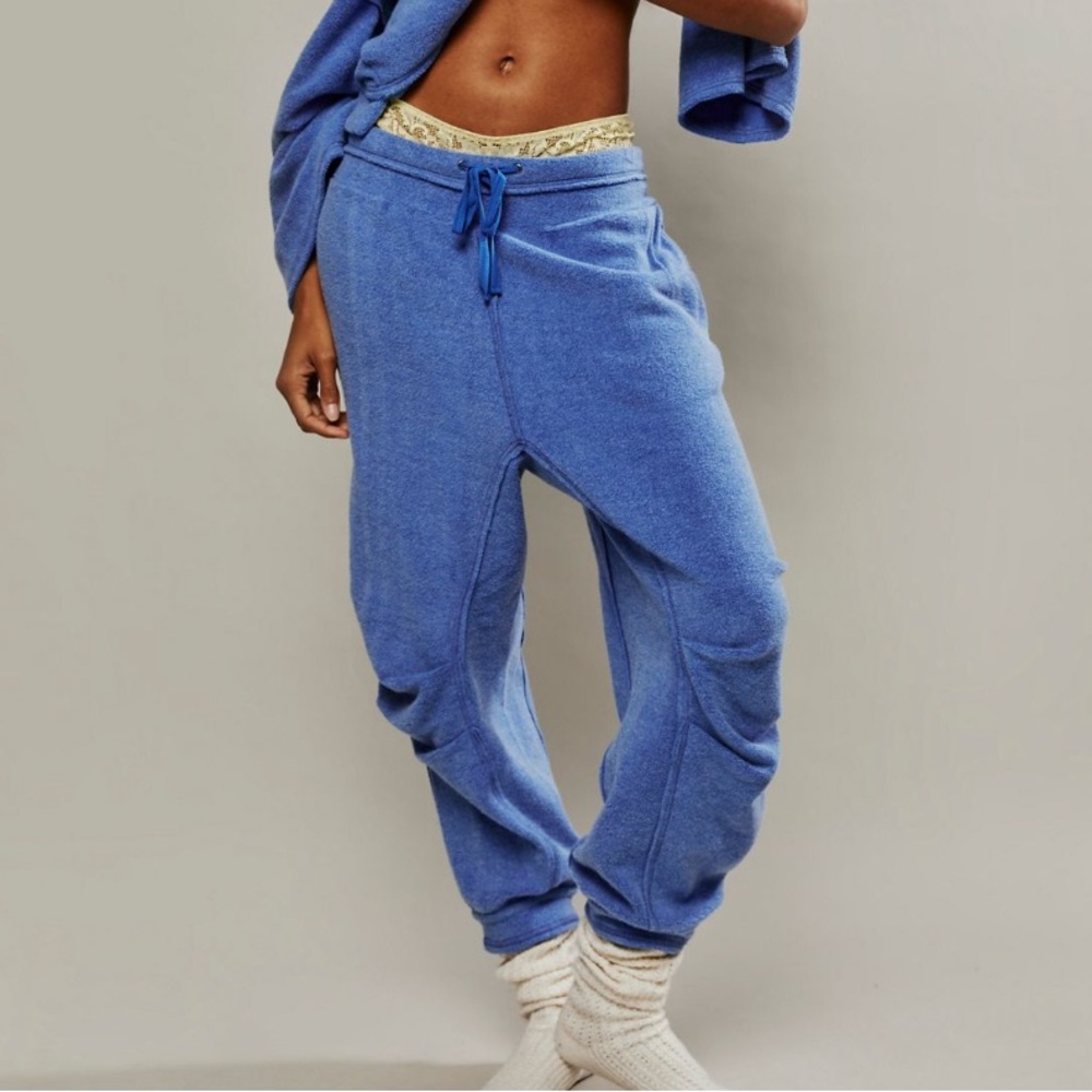 Free People Day Off Fleece Joggers, Blue, XS